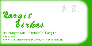 margit birkas business card